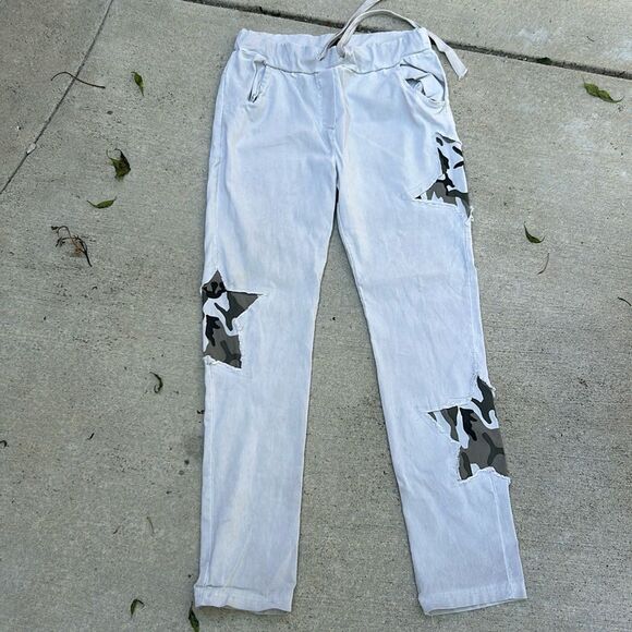 Venti 6 Joggers Solid w/Camo Star Patches, worn once size S - Picture 2 of 14